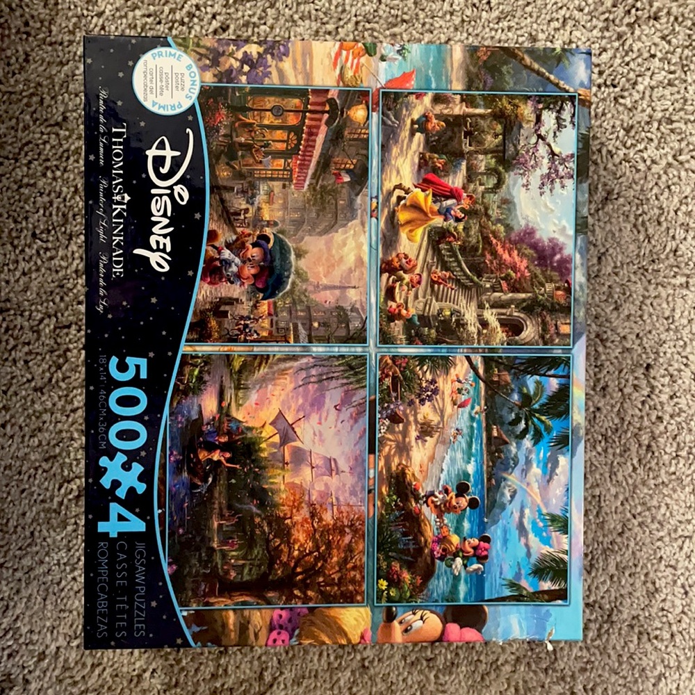 Disney Thomas Kinkade 500 piece 4 pack